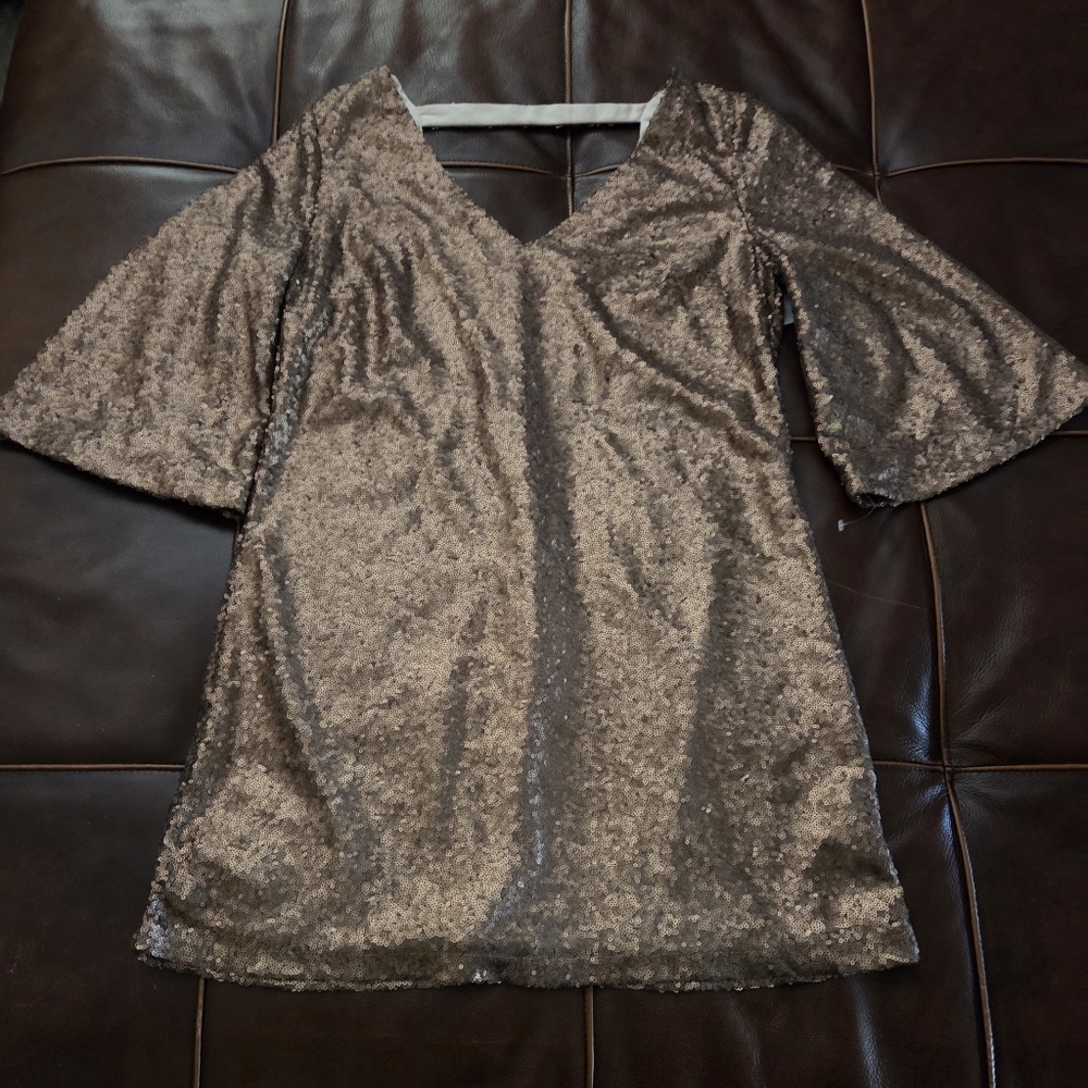 Justfab Gold Sequin Tunic Dress Small NWT - Picture 5 of 11